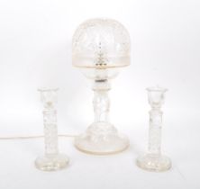 20TH CENTURY VINTAGE CUT GLASS CRYSTAL TABLE LAMP