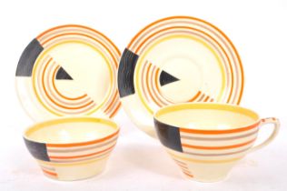SUSIE COOPER - 1930S GEOMETRIC ART DECO CUP AND SAUCER