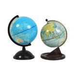 TWO VINTAGE DESK TOP GLOBES