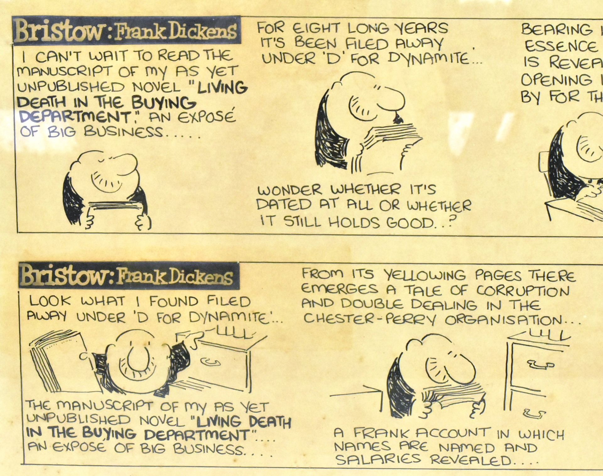 FRANK DICKENS BRISTOW INK ON PAPER CARTOON STRIP - Image 2 of 4