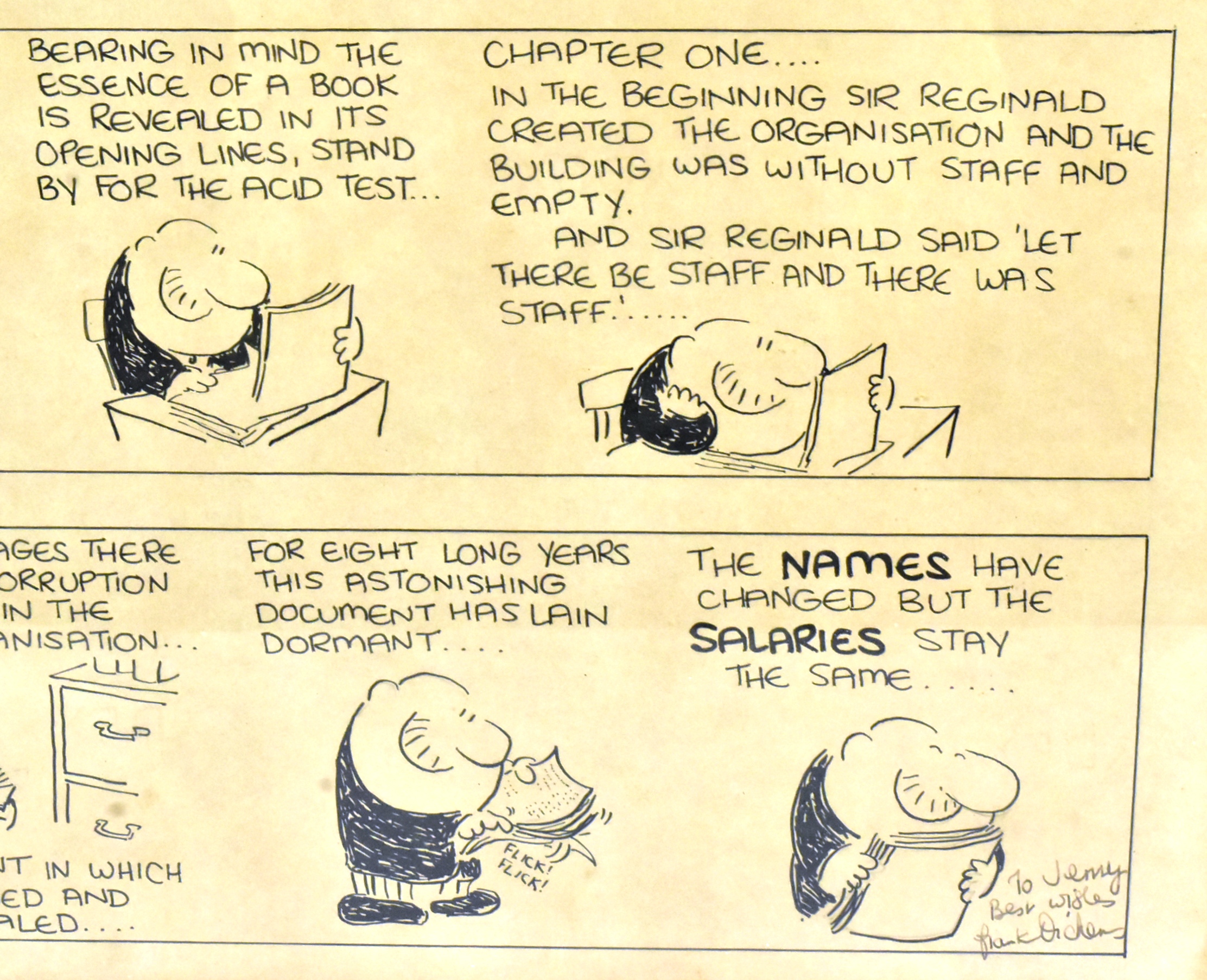 FRANK DICKENS BRISTOW INK ON PAPER CARTOON STRIP - Image 3 of 4