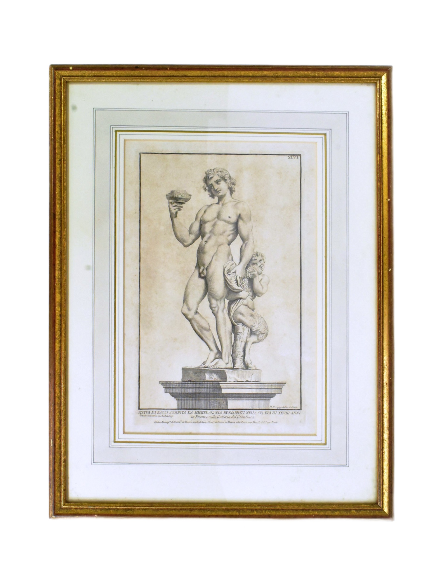 DORIGNY NICOLAS (1658 - 1746) - 'STATUE OF BACCHUS...' - ETCHING