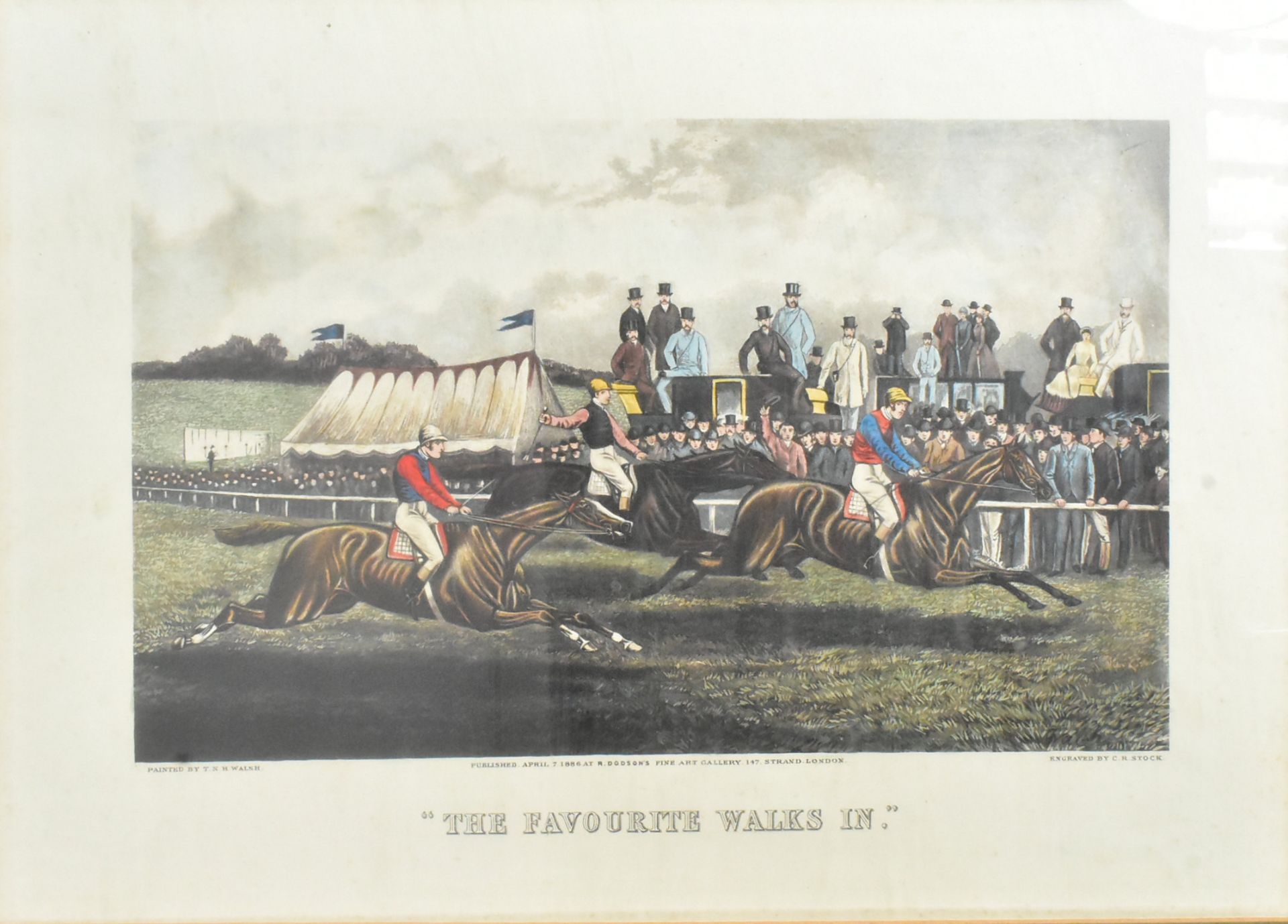 TWO 19TH CENTURY VINTAGE ENGRAVINGS OF HORSE RACING INTEREST - Bild 3 aus 5