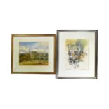 TWO PAINTINGS DEPICTING ENGLISH CHURCH LANDSCAPES