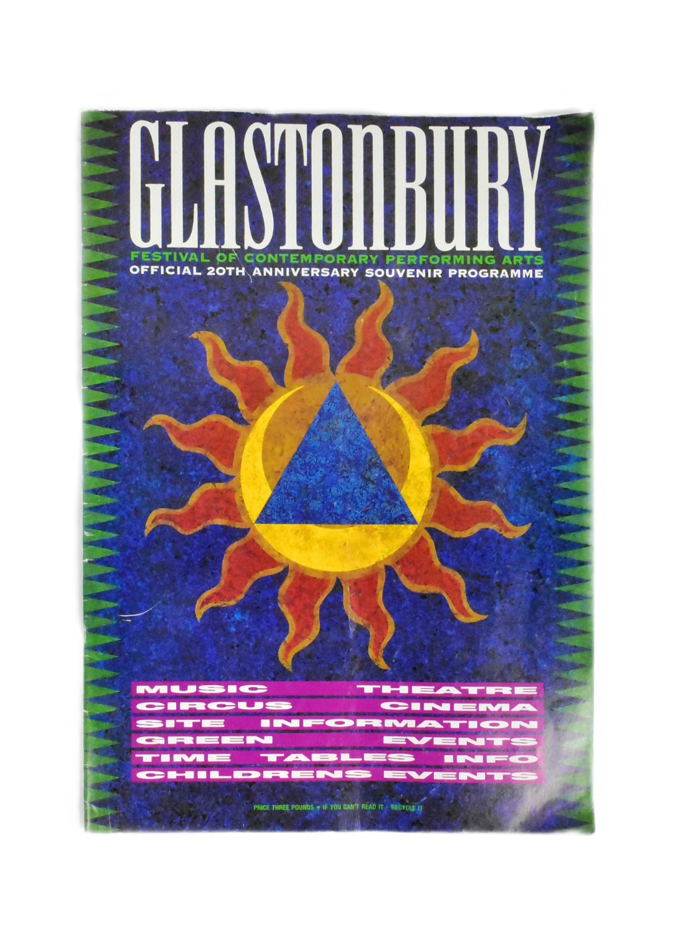 GLASTONBURY 20TH ANNIVERSARY FESTIVAL PROGRAMME