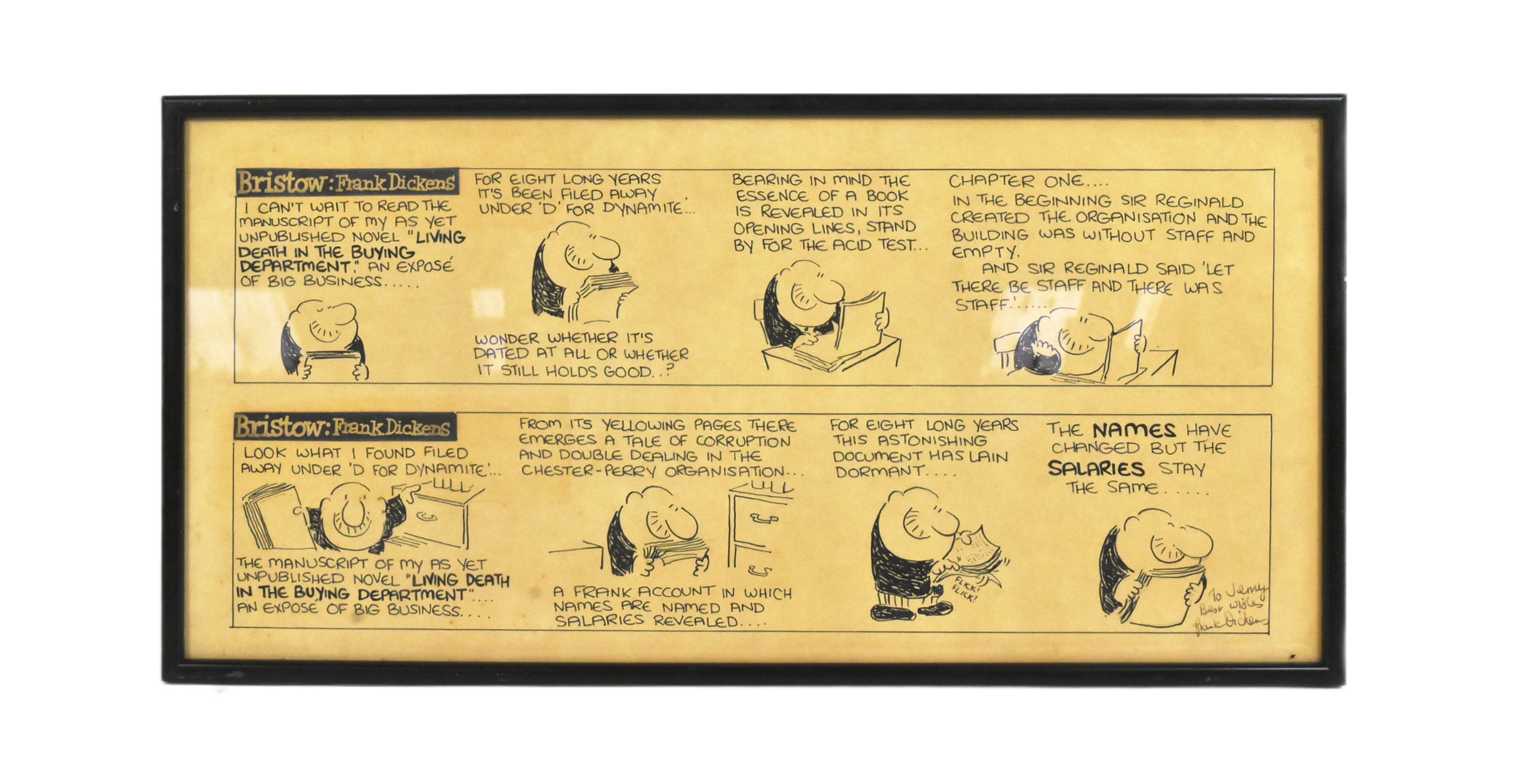 FRANK DICKENS BRISTOW INK ON PAPER CARTOON STRIP