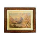 19TH CENTURY WATERCOLOUR MOUNTAIN LANDSCAPE SCENE