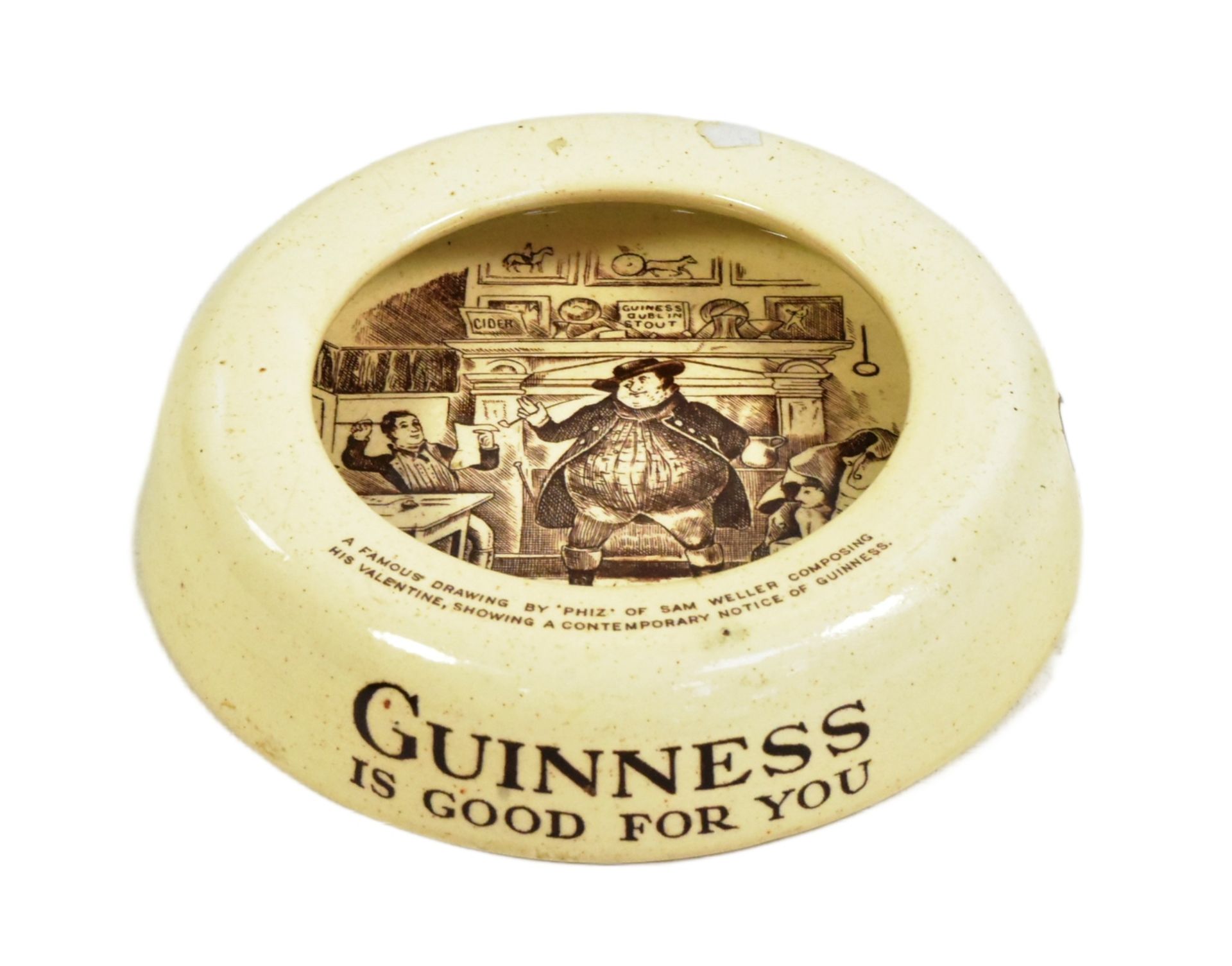 A VINTAGE POTTERY GUINNESS PUB ASH TRAY