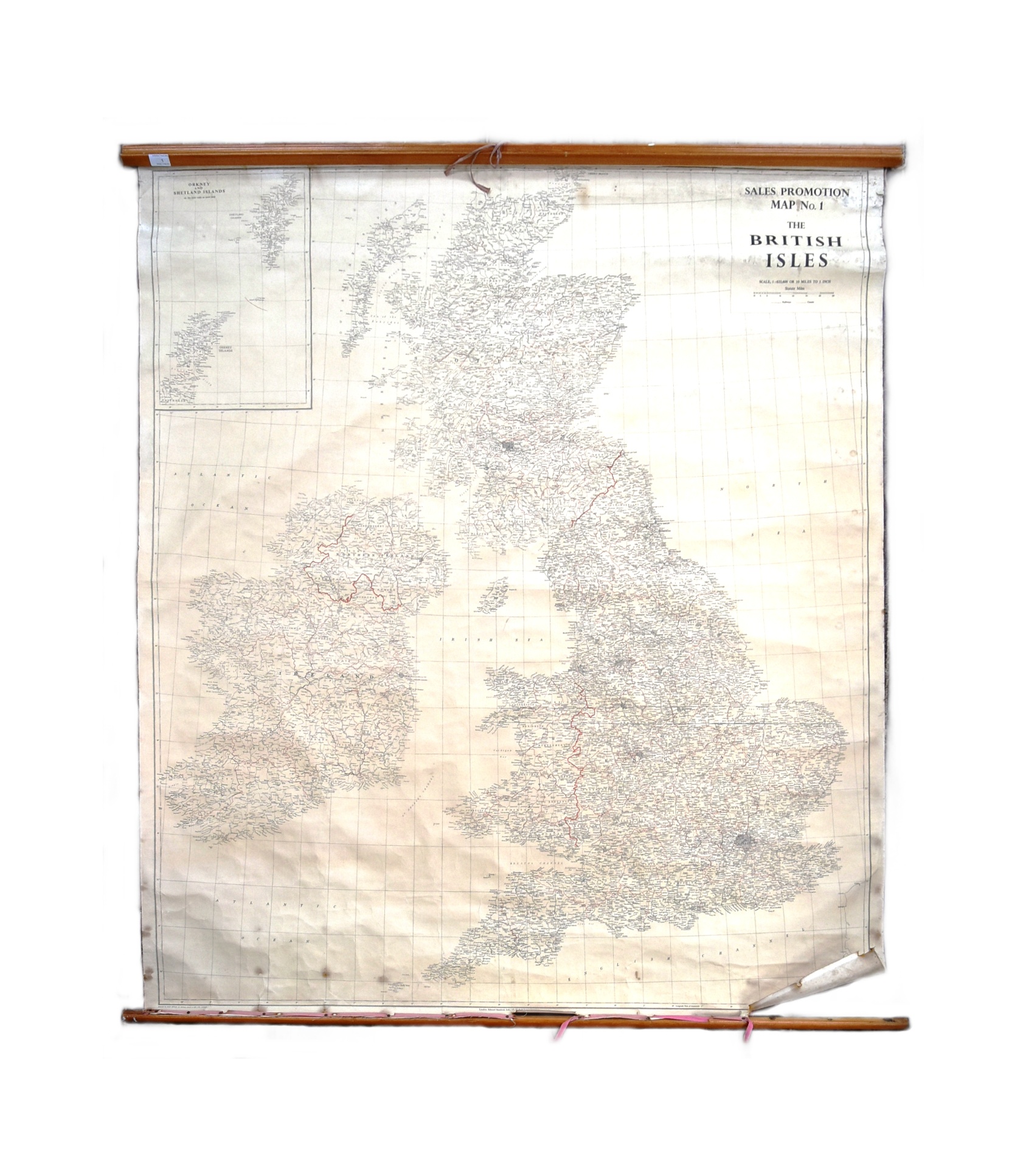 LARGE BRITISH ISLES SALE PROMOTION MAP