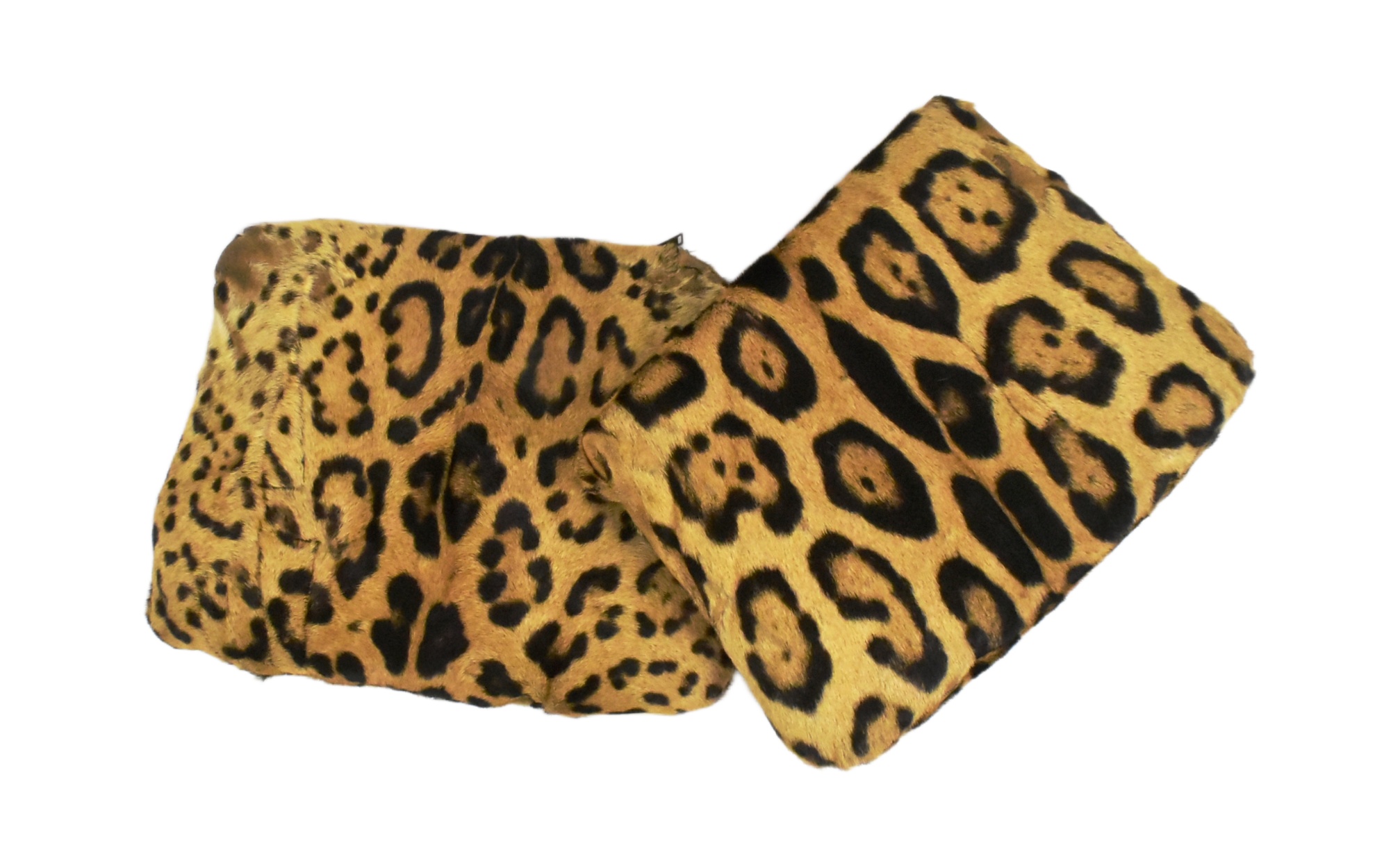 TWO VINTAGE LEOPARD SKIN CLUTCH PURSES