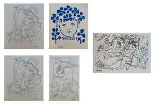 FIVE VINTAGE SERIGRAPHS & LITHOGRAPHS AFTER PABLO PICASSO