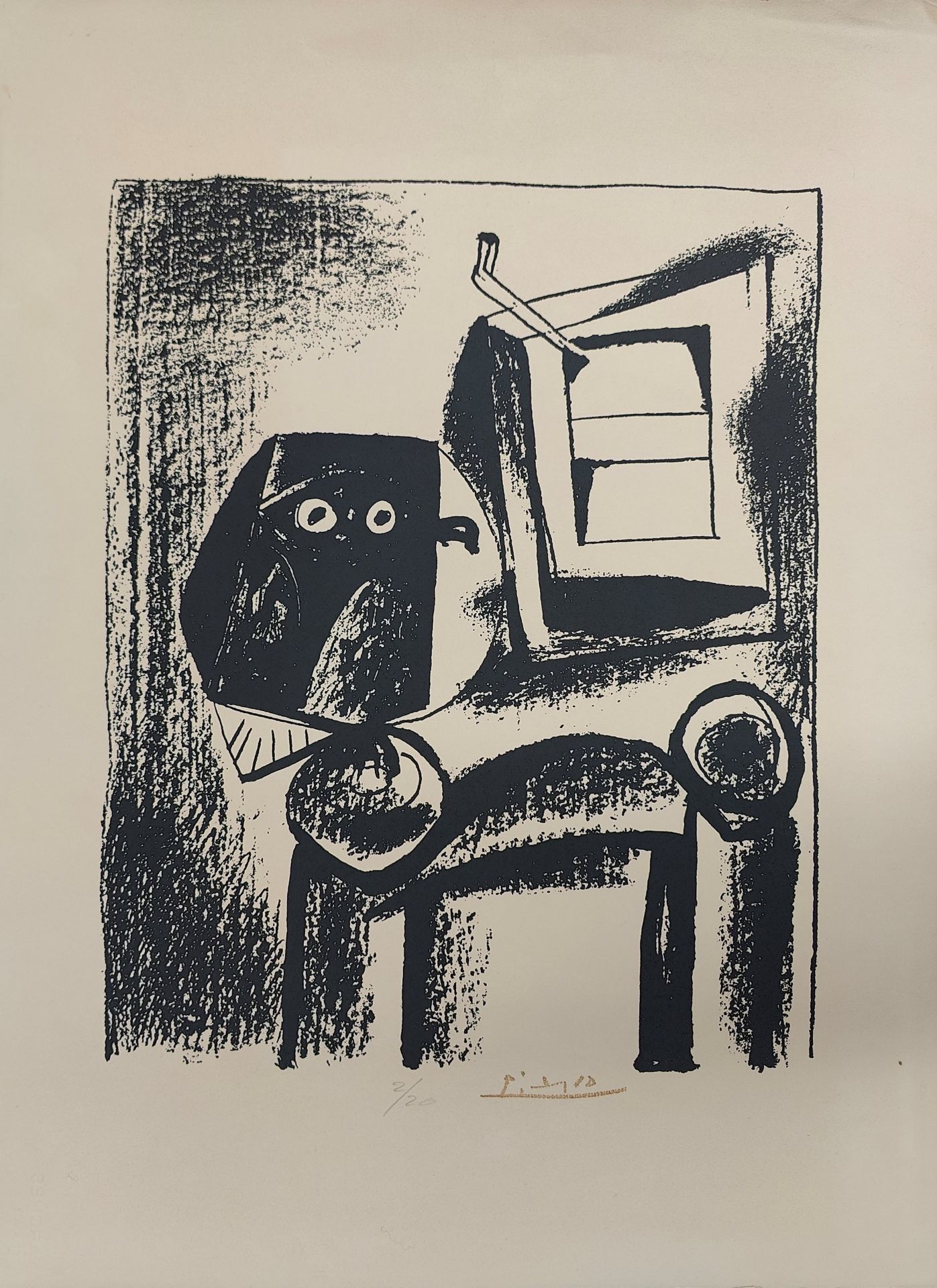 AFTER PABLO PICASSO (1881-1973) - HIBOU AU CRAYON LITHOGRAPH