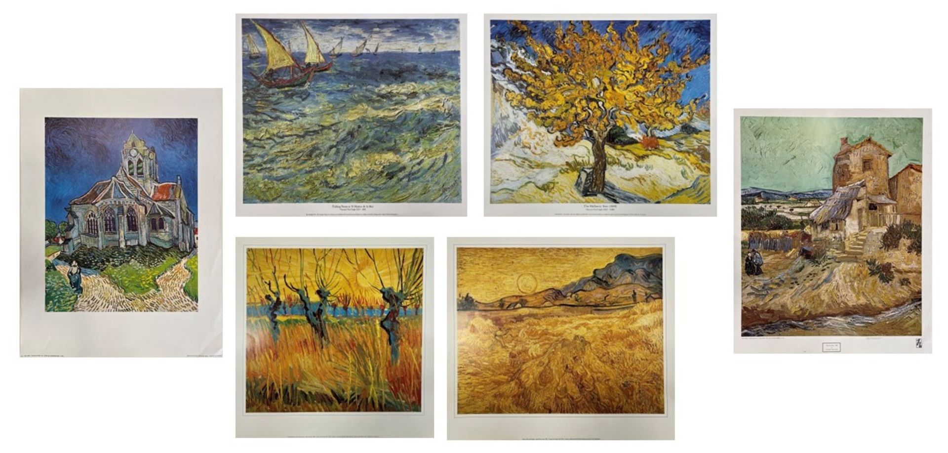 SIX VINTAGE 20TH CENTURY GALLERY POSTERS AFTER VINCENT VAN GOGH