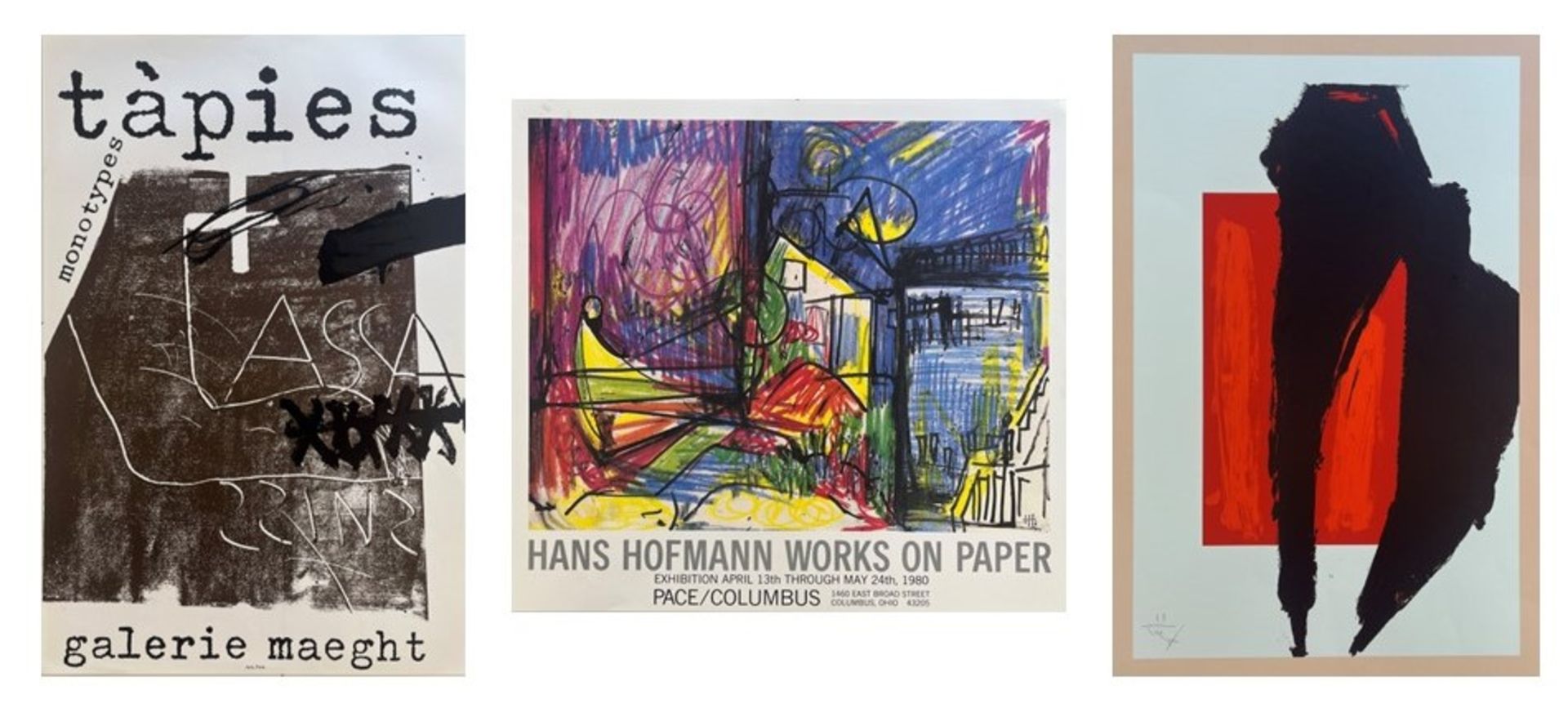 R.MOTHERWELL/A.TAPIES/HANS HOFMANN - EXHIBITION POSTERS (3)