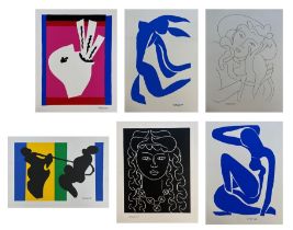 SIX VINTAGE LITHOGRAPHS ON PAPER AFTER HENRI MATISSE