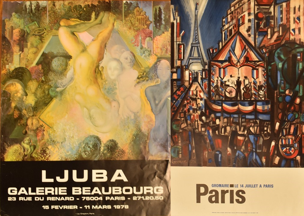 TWO VINTAGE FRENCH EXHIBITION FULL COLOUR POSTERS