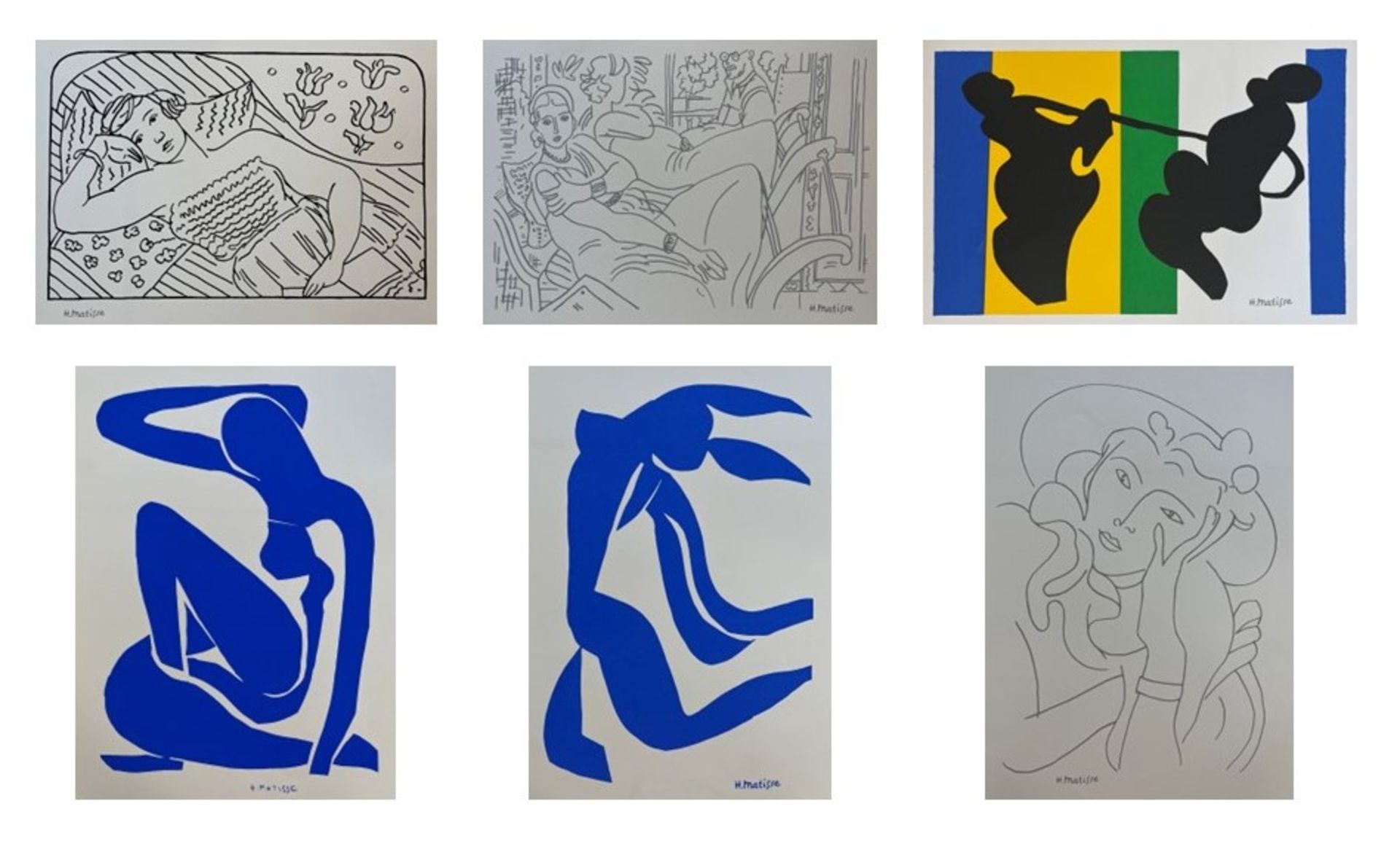 SIX VINTAGE LITHOGRAPHS ON PAPER AFTER HENRI MATISSE - Image 2 of 19