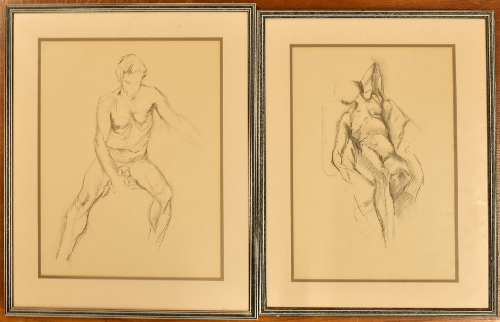 THREE 20TH CENTURY CHARCOAL ON PAPER NUDE LIFE DRAWINGS - Image 2 of 9