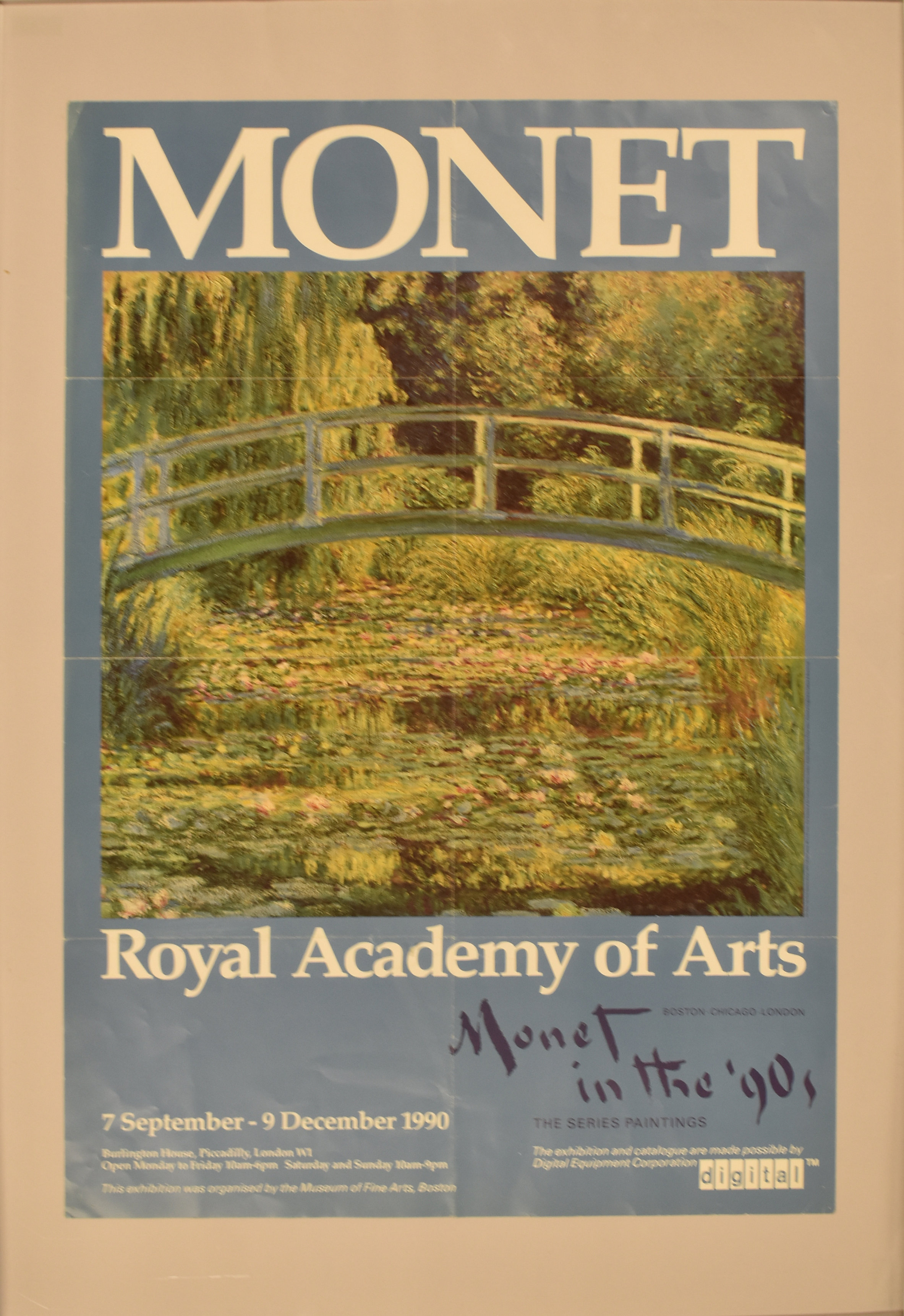 CLAUDE MONET - 1990 ROYAL ACADEMY OF ARTS EXHIBITION POSTER