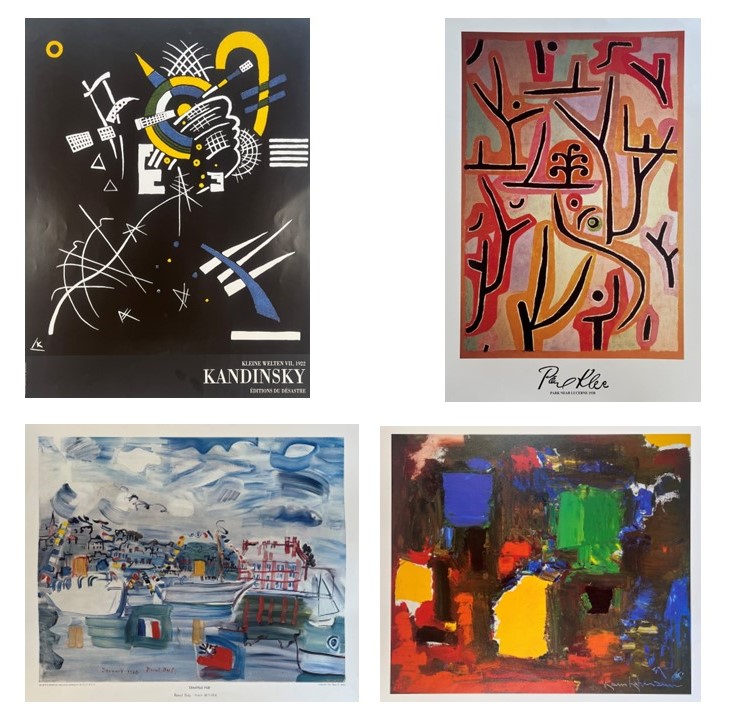 R. DUFY/H.HOFMANN/KANDINSKY/P KLEE - FOUR POSTERS