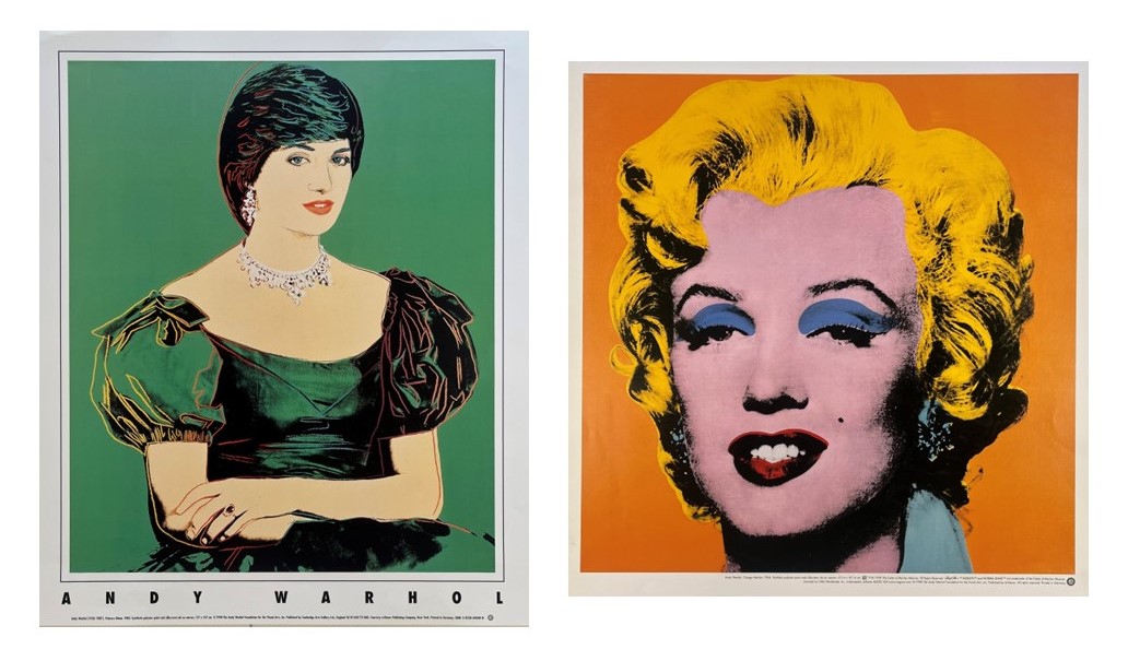 ANDY WARHOL - TWO OFFSET LITHOGRAPHS - PRINCESS DIANA & MARILYN