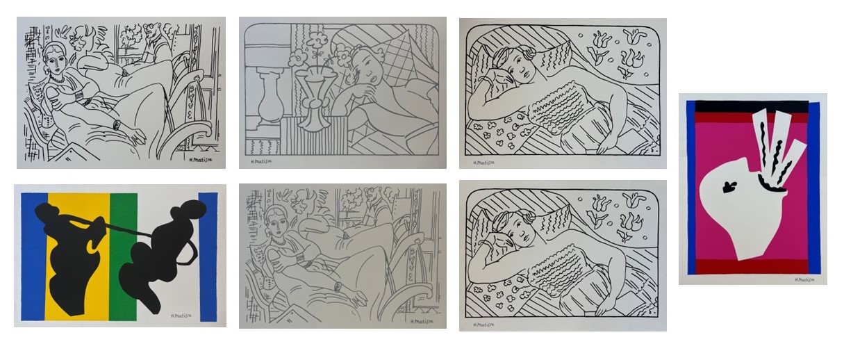 SEVEN VINTAGE LITHOGRAPHS ON PAPER AFTER HENRI MATISSE - Image 3 of 24