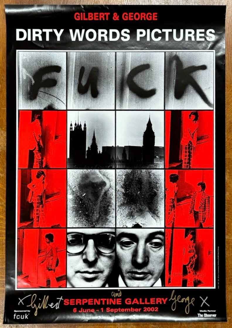 GILBERT & GEORGE - SIGNED DIRTY WORDS 2002 EXHIBITION POSTER - Image 2 of 4