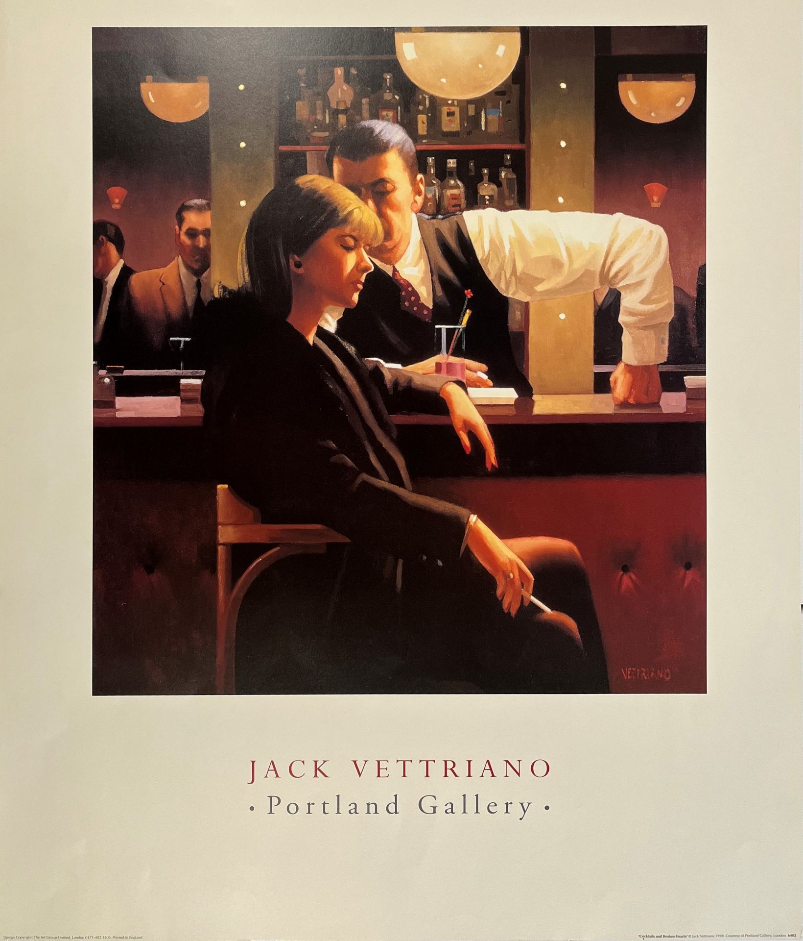 THREE VINTAGE 1990S JACK VETTRIANO GALLERY POSTERS T/W ANOTHER - Image 3 of 13