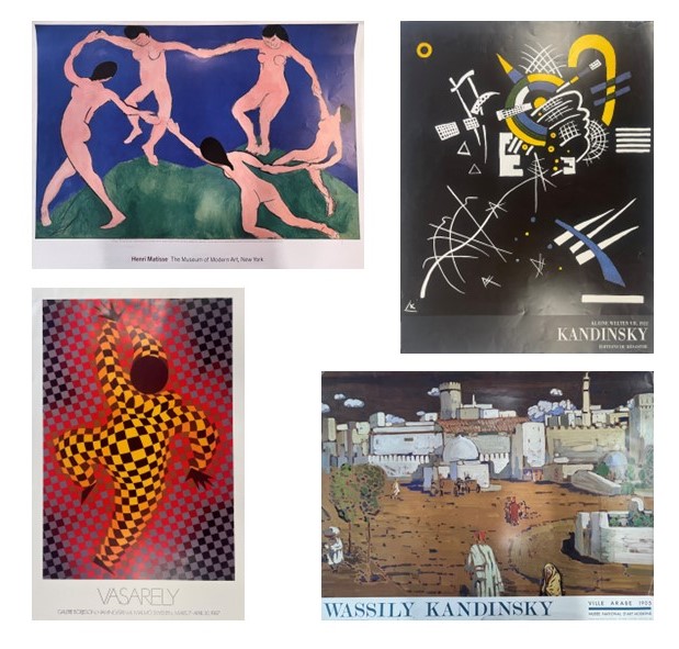 VICTOR VASARELY/WASSILY KANDISKEY/H. MATISSE - POSTERS (4)