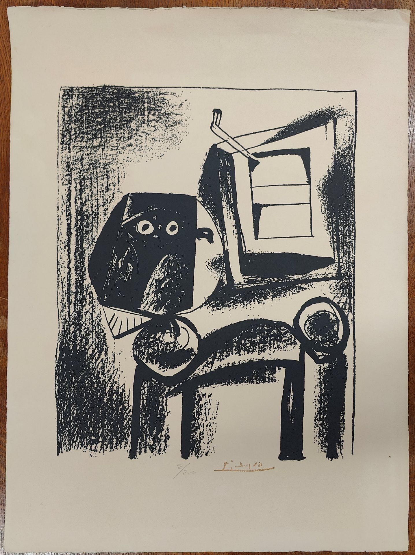 AFTER PABLO PICASSO (1881-1973) - HIBOU AU CRAYON LITHOGRAPH - Image 2 of 6