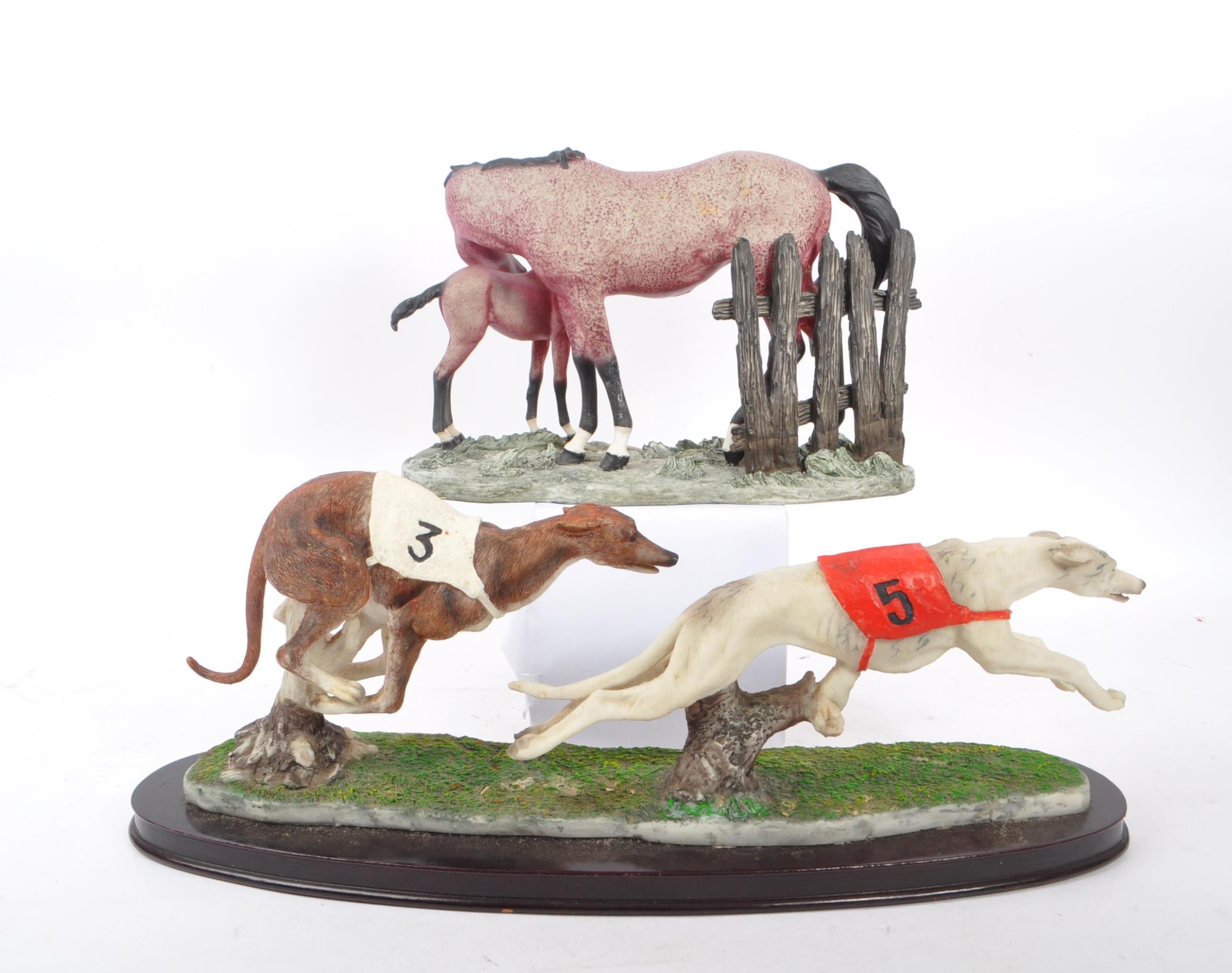 JULIANA COLLECTION - RACING GREYHOUNDS FIGURE W/ HORSE FIGURE - Image 6 of 6