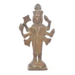 SMALL BRASS INDIAN HINDU FIGURE OF GOD VISHNU