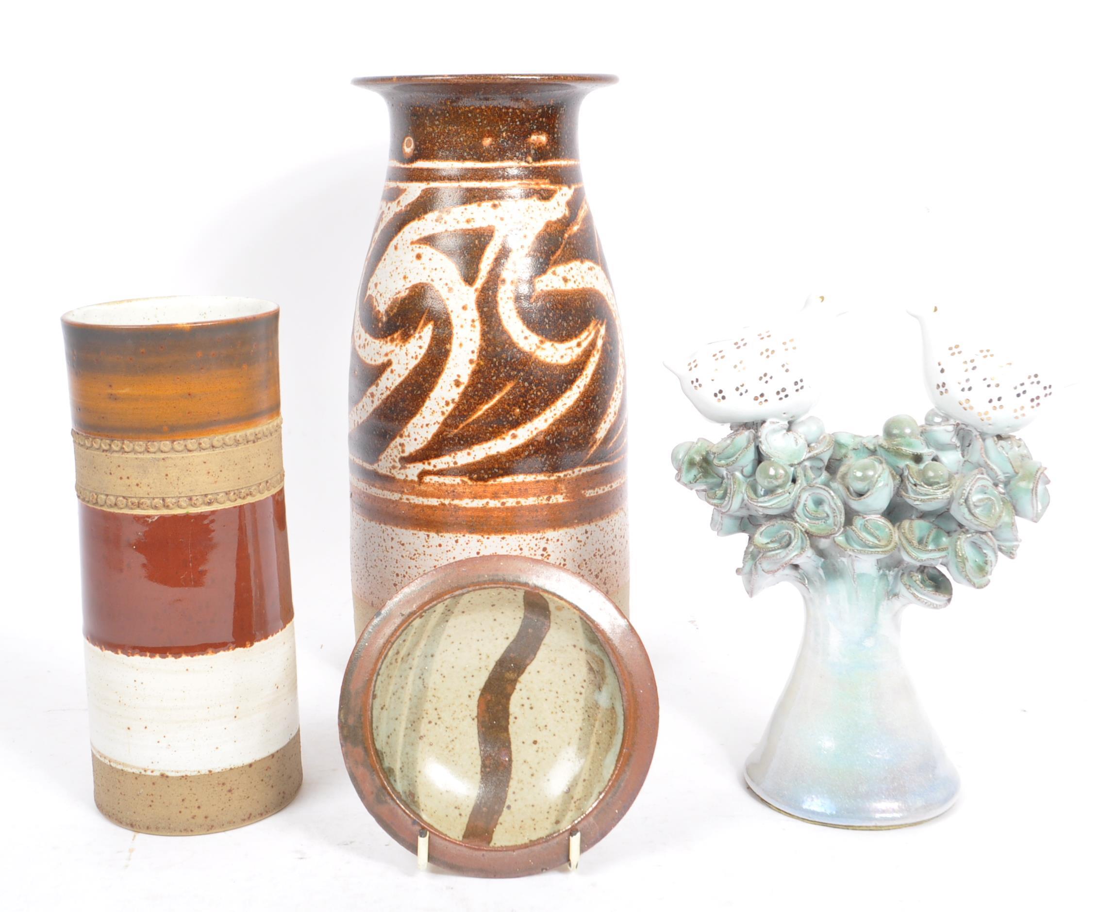 COLLECTION OF FOUR STUDIO POTTERY STONEWARE CERAMICS