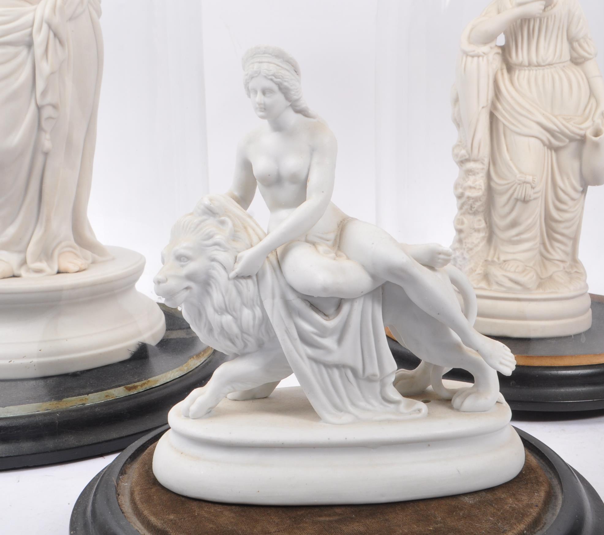 THREE VINTAGE 20TH CENTURY WHITE PORCELAIN STATUES - Image 3 of 11