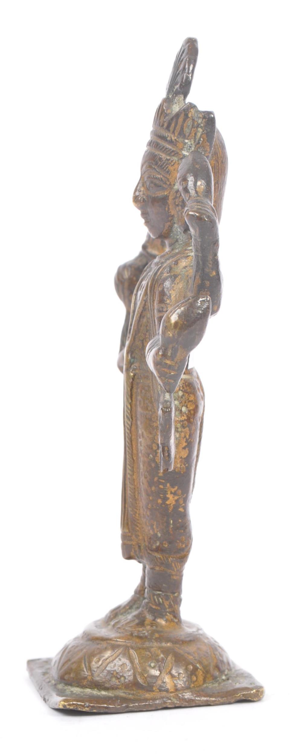 SMALL BRASS INDIAN HINDU FIGURE OF GOD VISHNU - Image 4 of 7