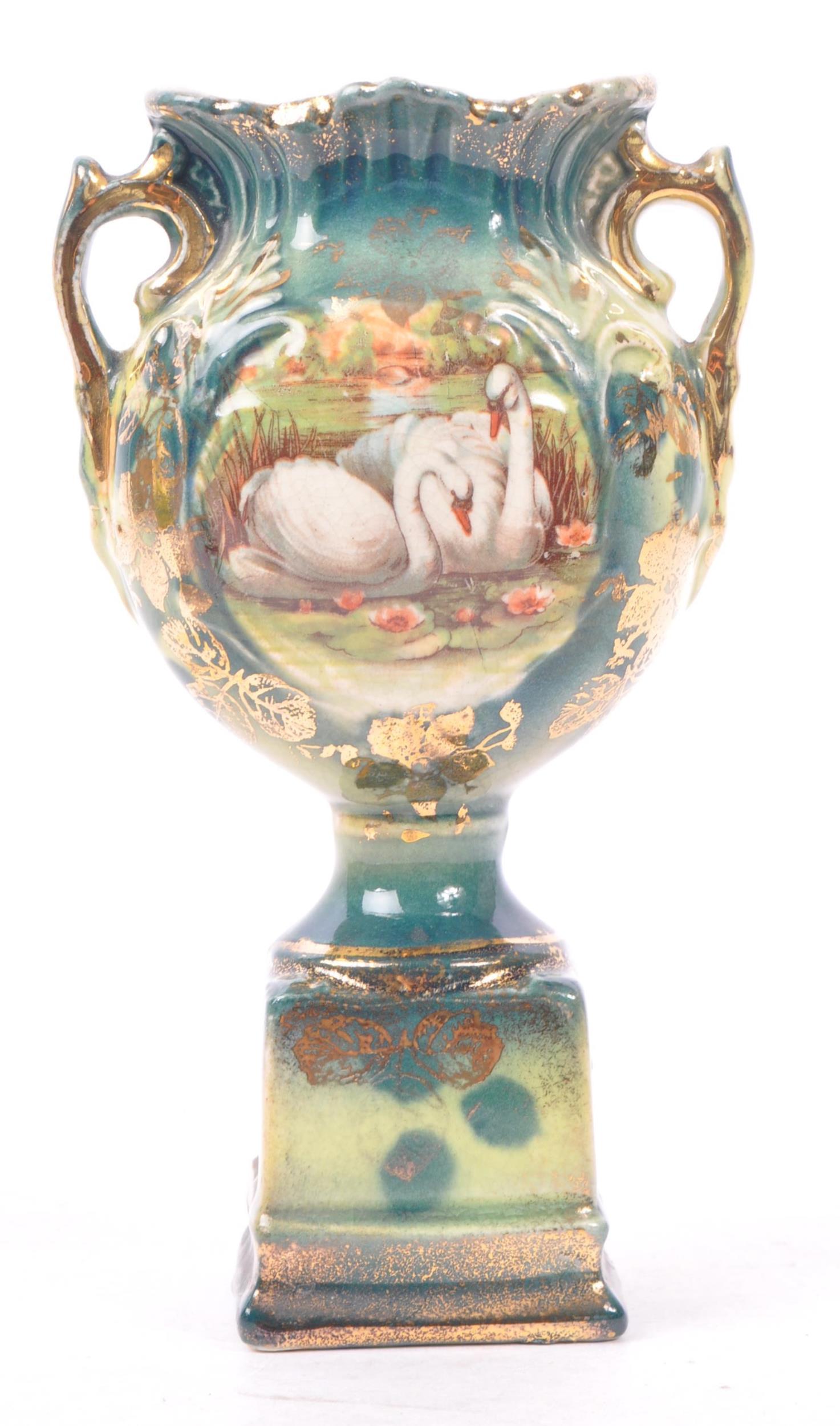 STAFFORDSHIRE - LARGE 19TH CENTURY TWIN HANDLED VASE - Image 6 of 9