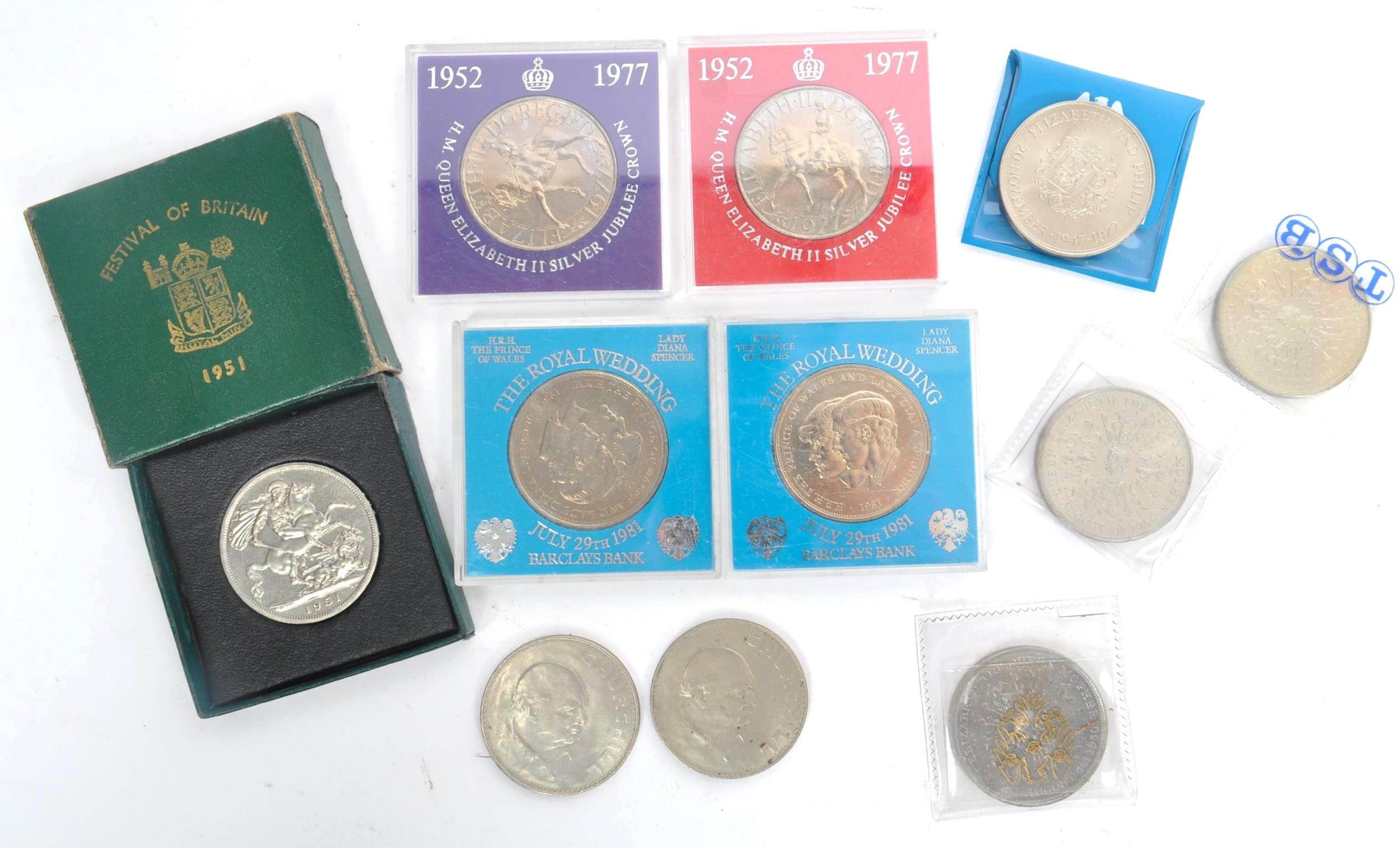 COLLECTION OF ELEVEN BRITISH COMMEMORATIVE CROWN COINS