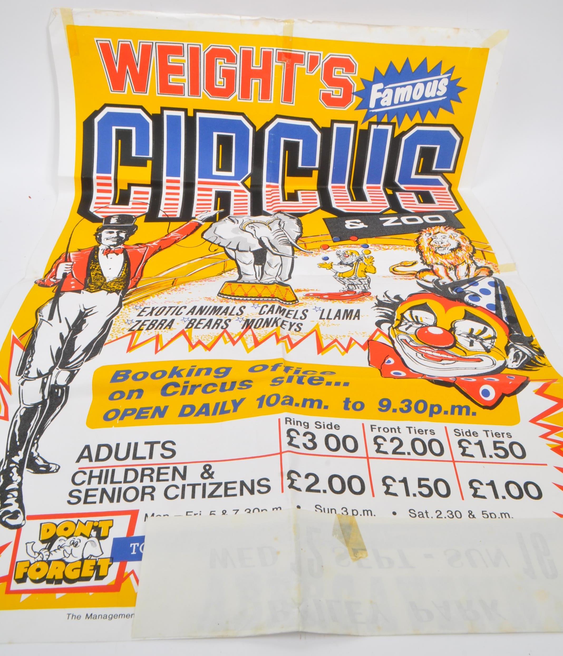 COLLECTION OF FOUR 1970S / 80S WEIGHT'S CIRCUS POSTERS - Bild 5 aus 5