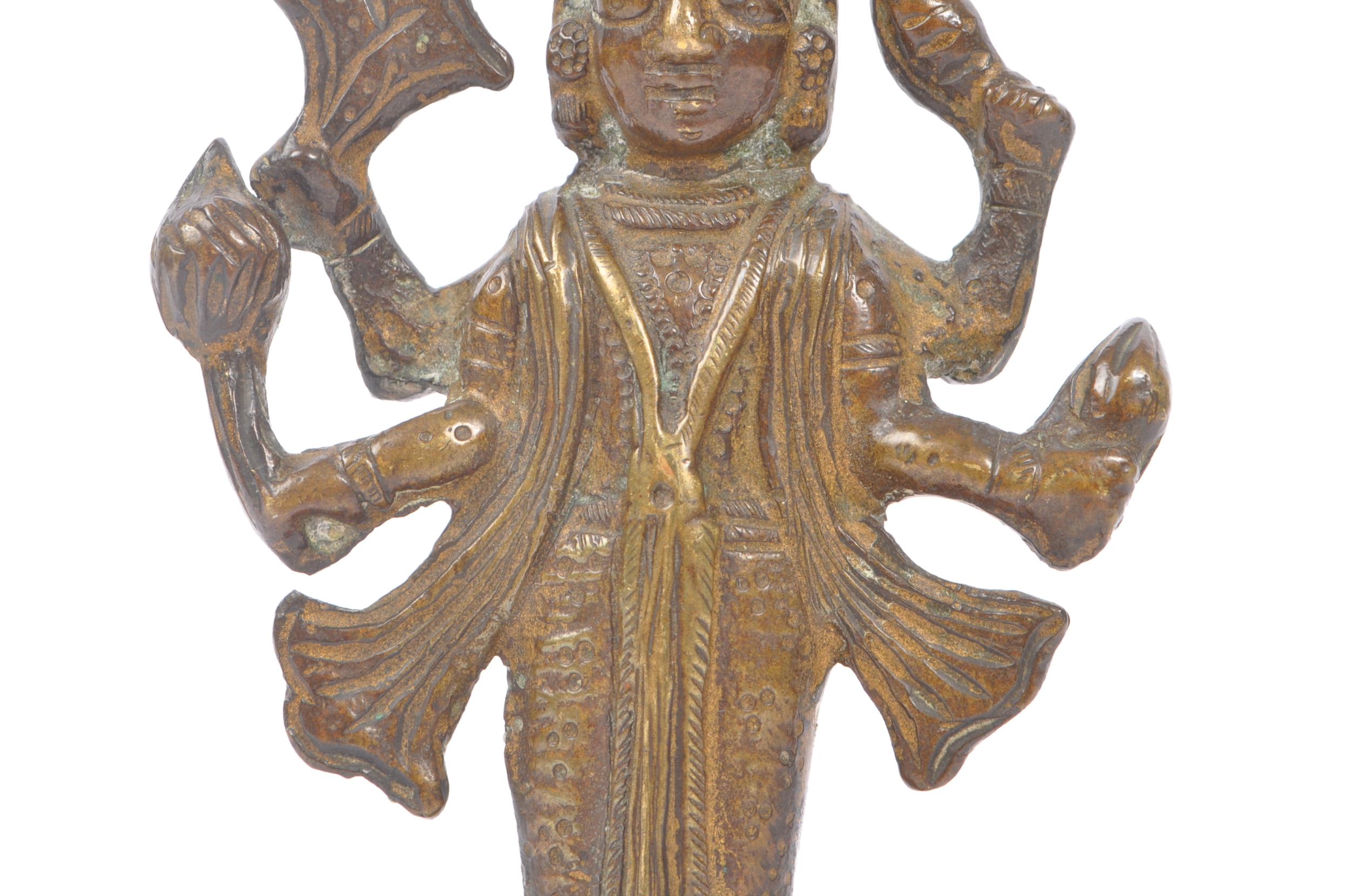 SMALL BRASS INDIAN HINDU FIGURE OF GOD VISHNU - Image 6 of 7