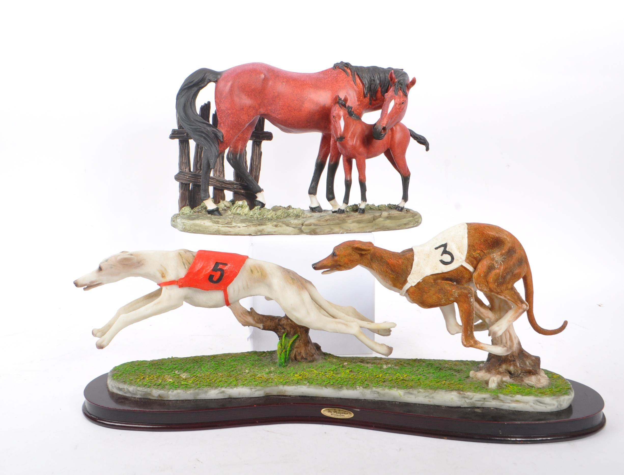 JULIANA COLLECTION - RACING GREYHOUNDS FIGURE W/ HORSE FIGURE