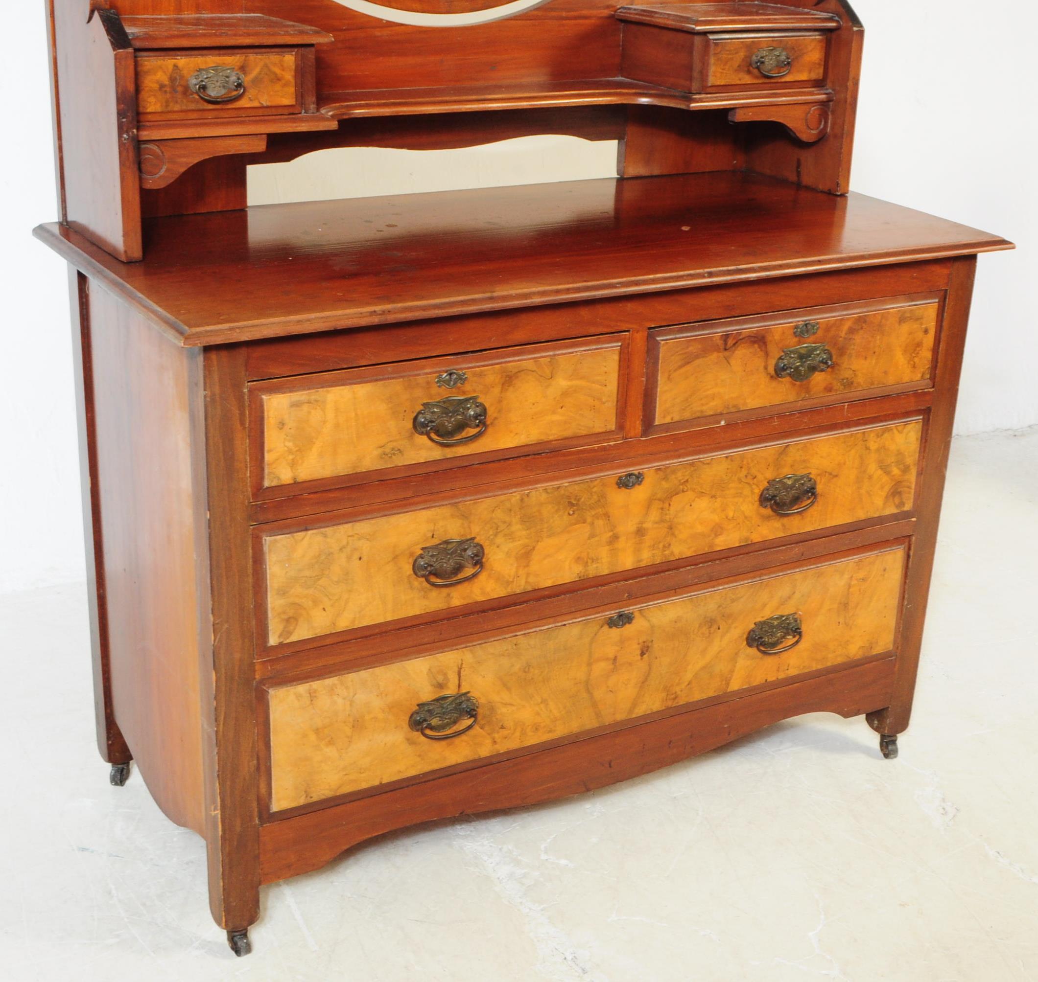 EDWARDIAN WALNUT DRESSING CHEST & ARMOIRE - Image 12 of 15