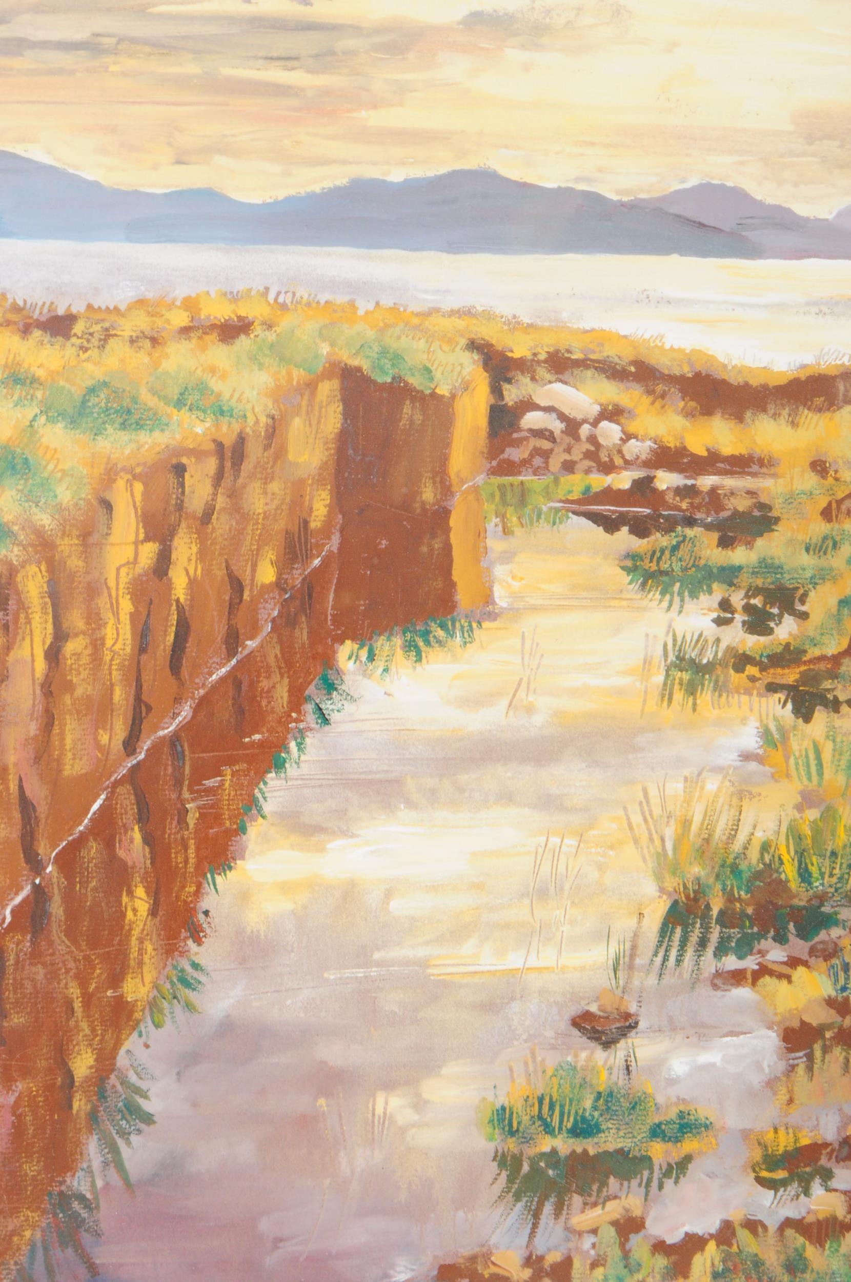 PATRIC STEVENSON - OIL ON PAPER LANDSCAPE PAINTING - Image 2 of 3