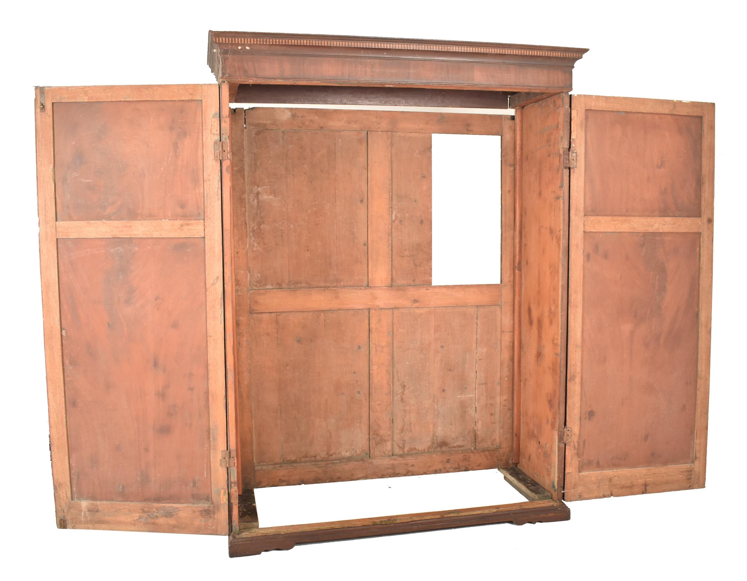 LARGE EARLY 19TH CENTURY GEORGE III DOUBLE WARDROBE - Image 2 of 6