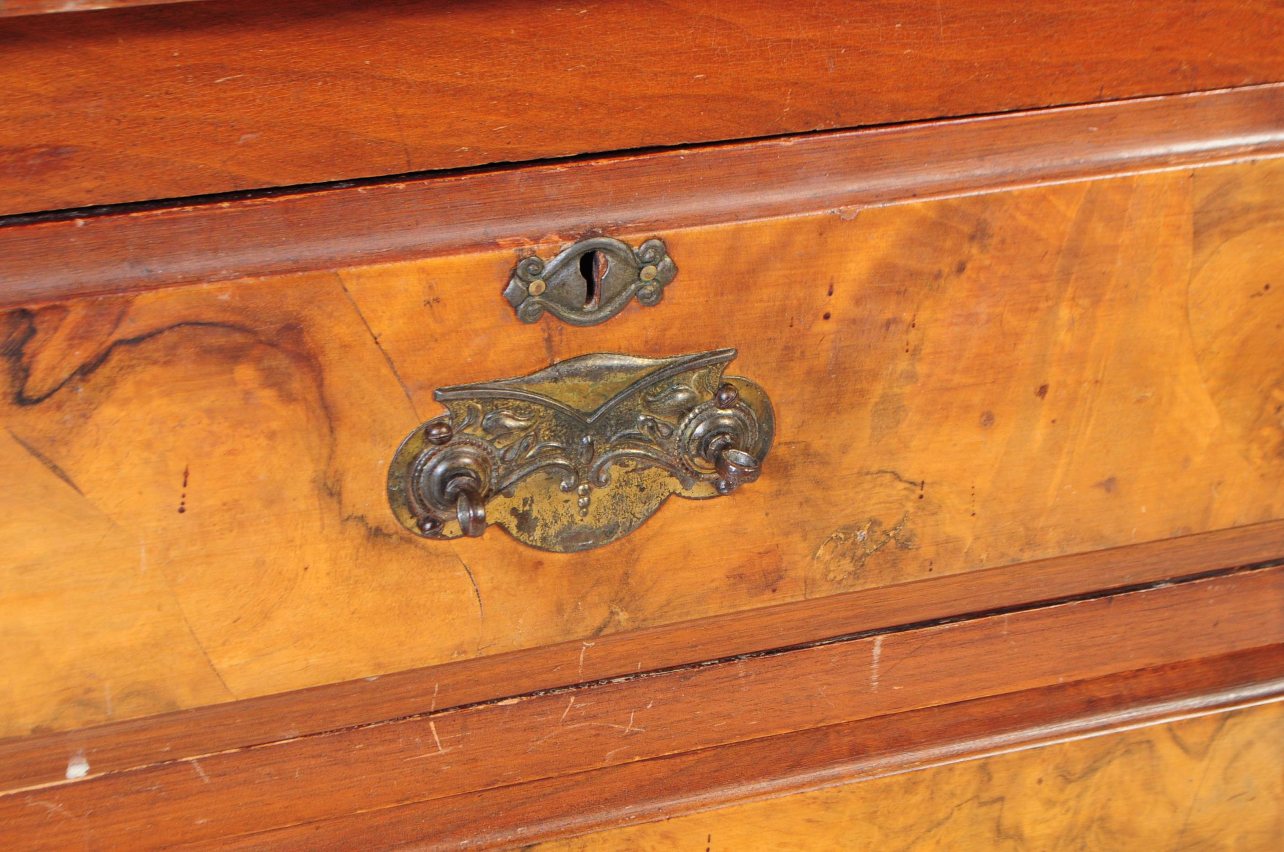 EDWARDIAN WALNUT DRESSING CHEST & ARMOIRE - Image 11 of 15