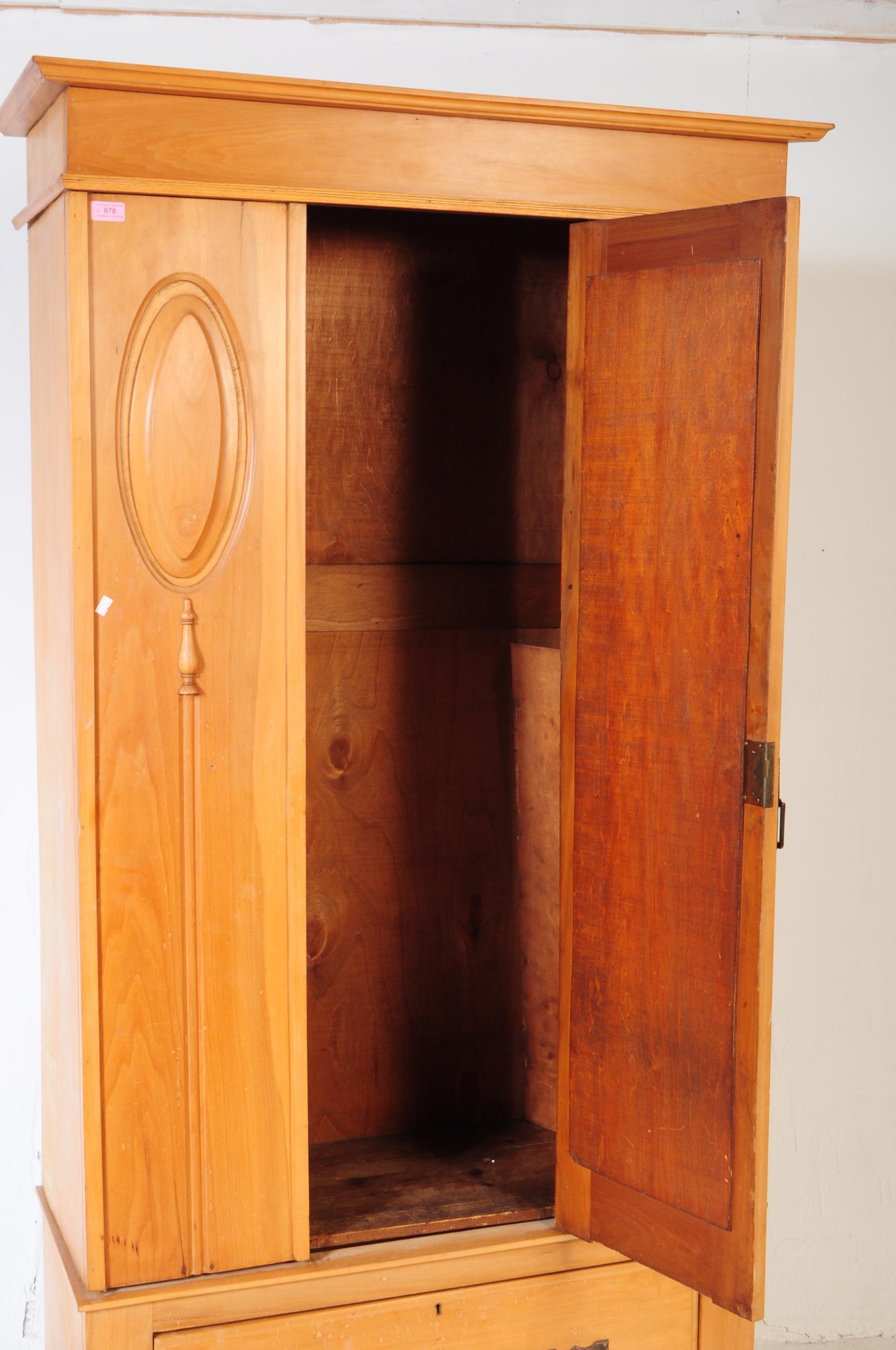 EDWARDIAN SATIN WALNUT WARDROBE - Image 2 of 6