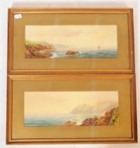 JOHN SHAPLAND - FIVE WATERCOLOUR SEASCAPE PAINTINGS