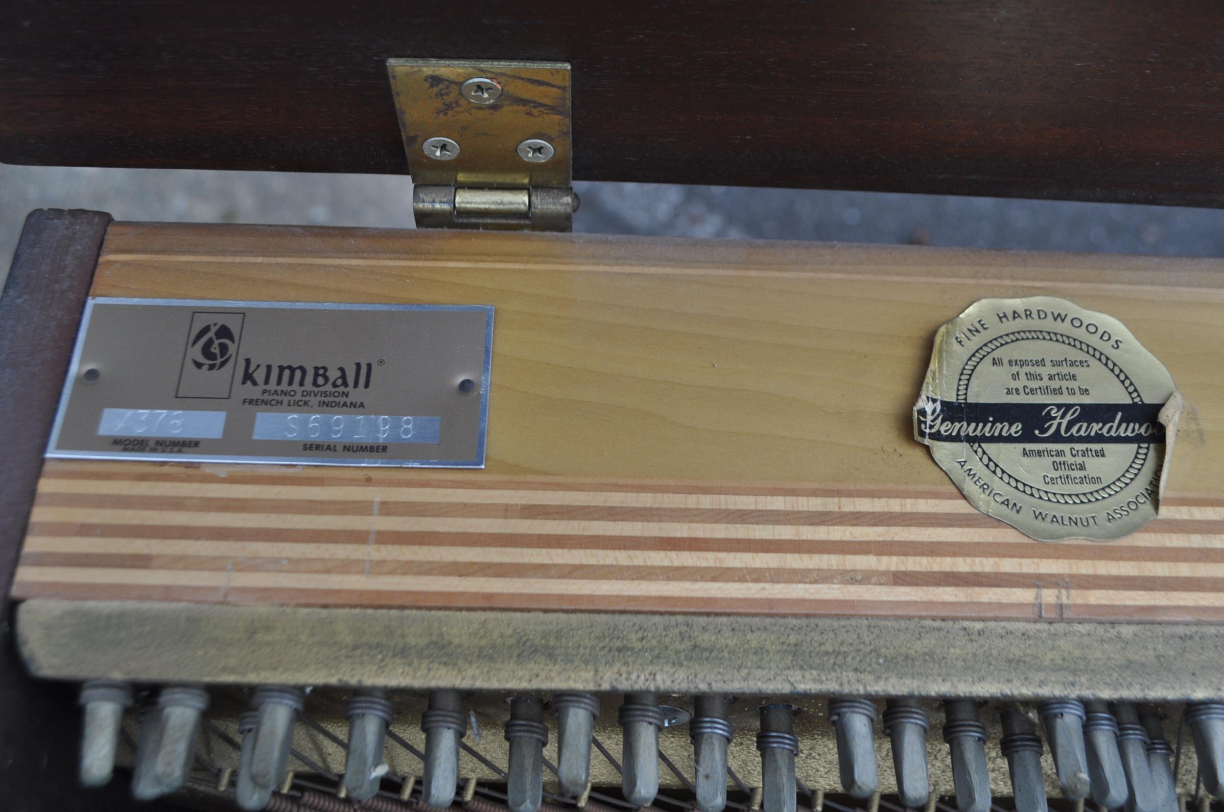 KIMBALL - MID CENTURY WALNUT VENEER PIANO - Image 9 of 9