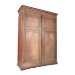 LARGE EARLY 19TH CENTURY GEORGE III DOUBLE WARDROBE