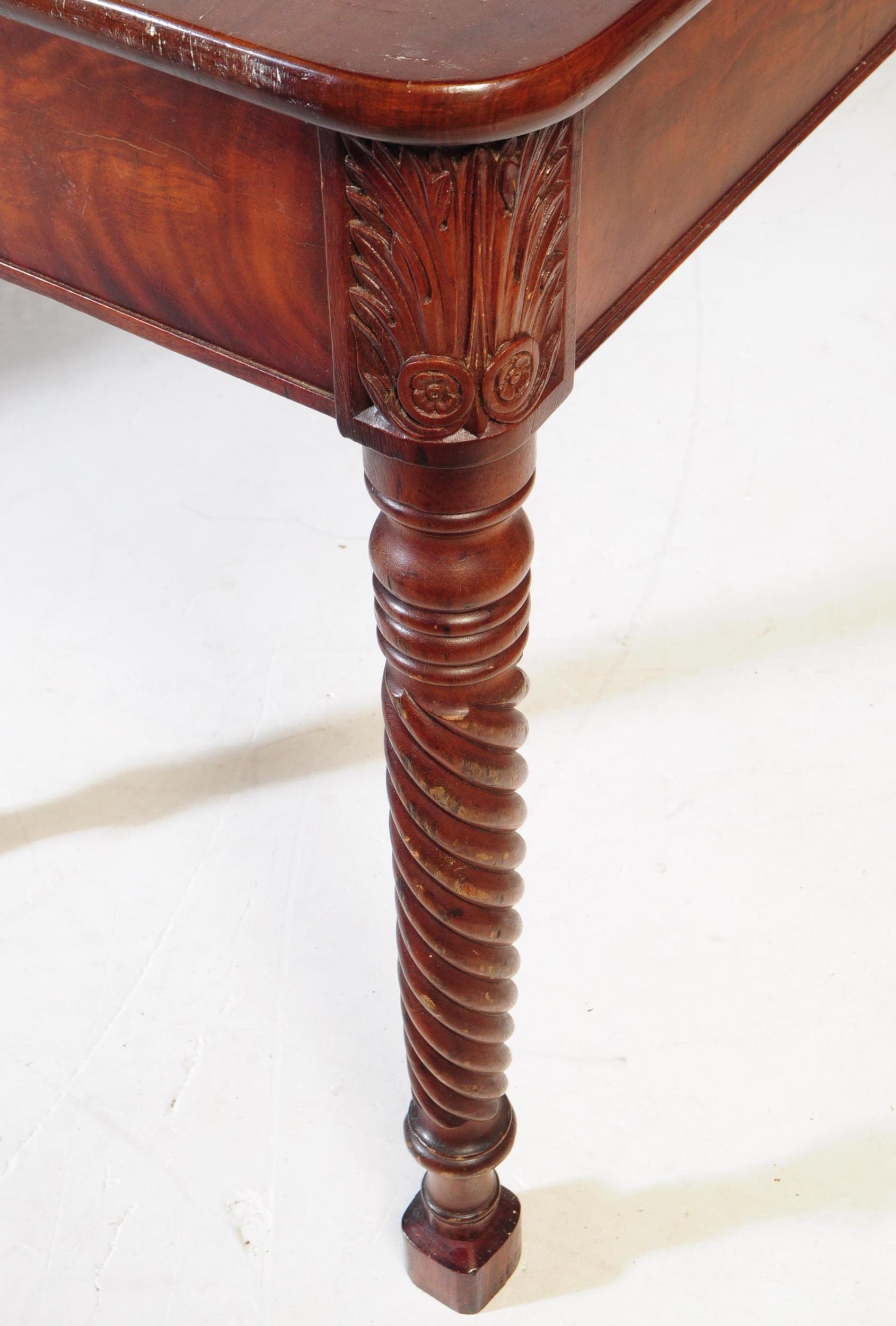 19TH CENTURY GEORGE IV BURR MAHOGANY DINING DROP LEAF TABLE - Image 5 of 25