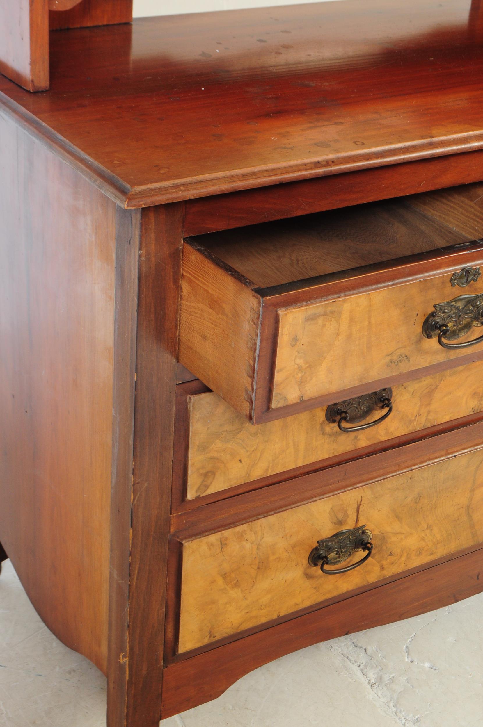 EDWARDIAN WALNUT DRESSING CHEST & ARMOIRE - Image 13 of 15